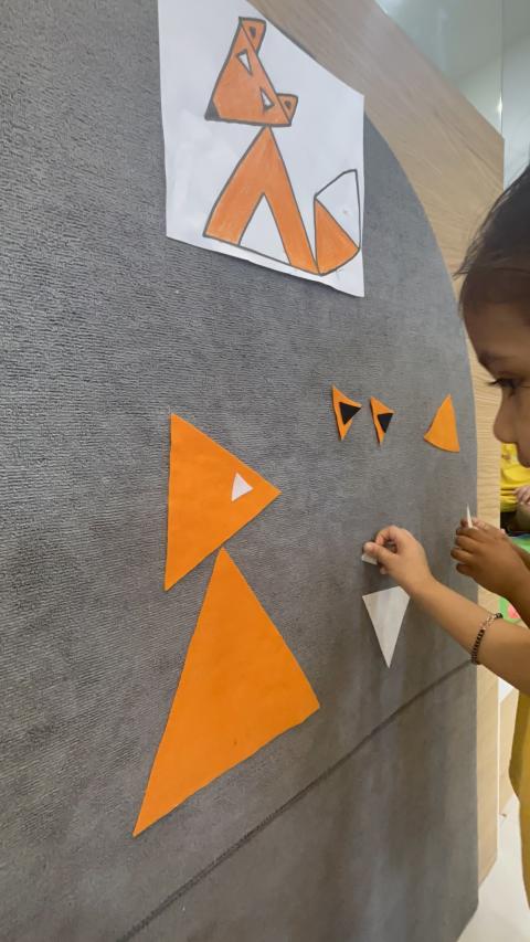 Craft a fox with triangle