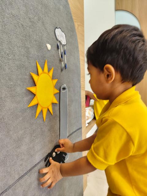 Incy wincy spider rhyme enactment